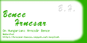 bence hrncsar business card